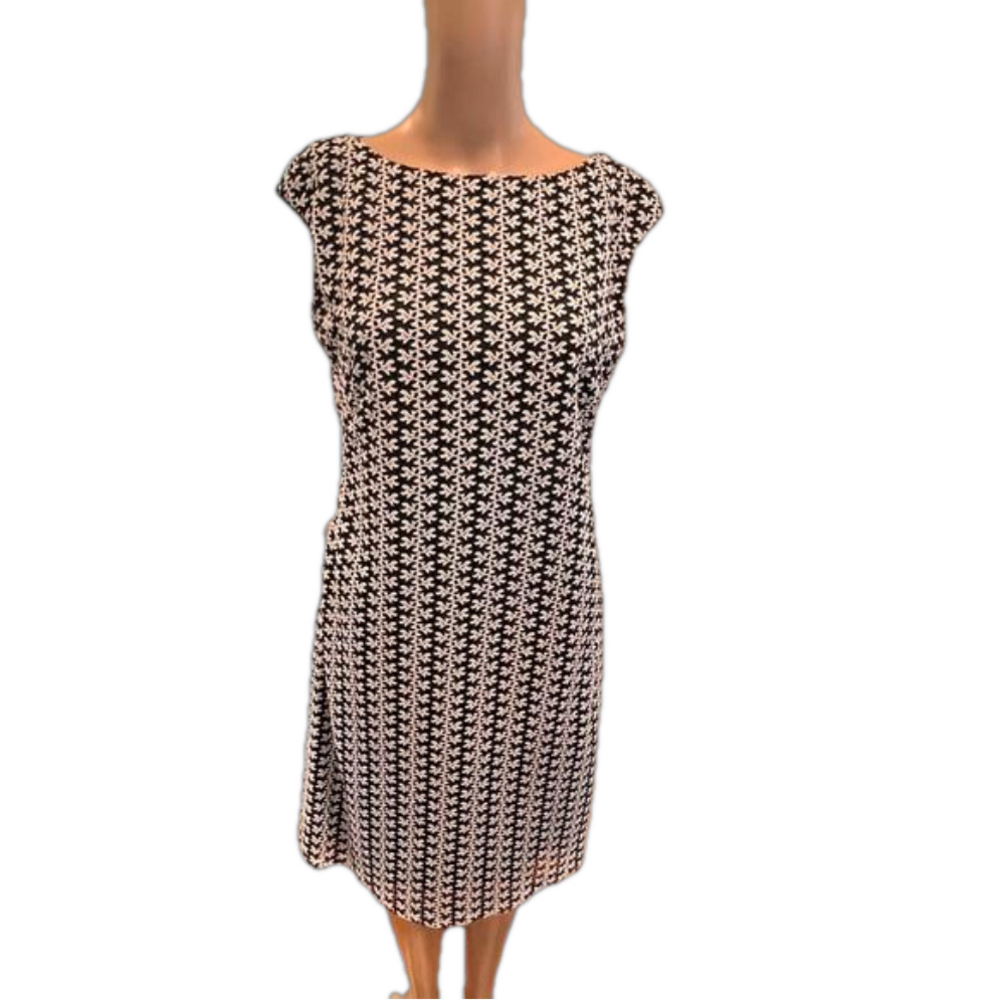 Chaps Black and White Mini Dress